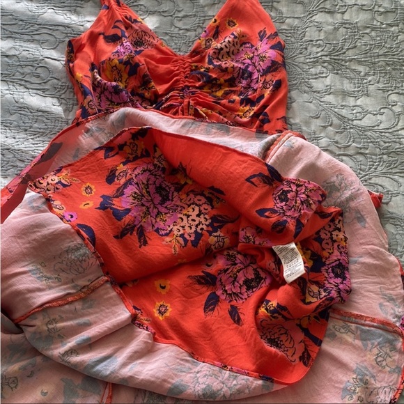 Free People Happy Heart Orange Floral Sundress - Picture 5 of 10